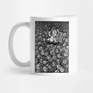 Girl in Field of Friendly Flowers Chatting on Phone Mug